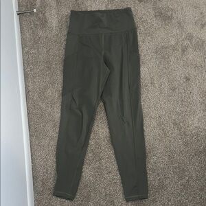 Olive Green High-Waisted Leggings